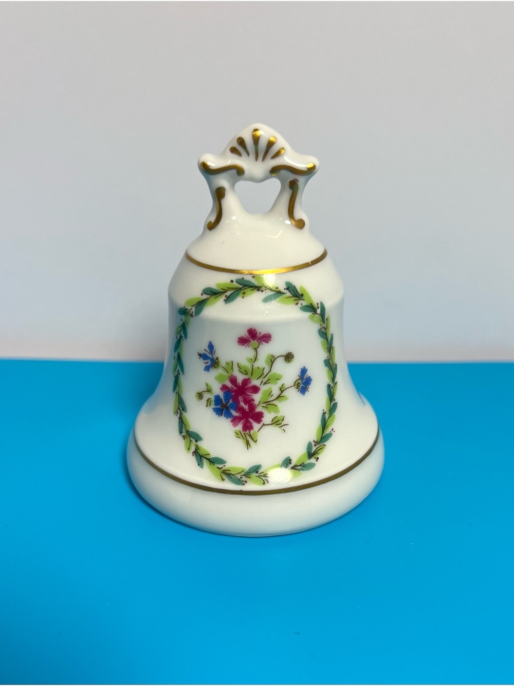 Vintage Haviland Vieux Paris Limoges France Porcelain Floral Bell Gold Trim